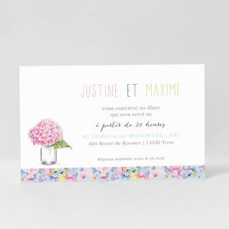 Carte d'invitation champêtre Parfum d'amour LM10-FLO-17