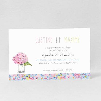 Carte d'invitation champêtre Parfum d'amour LM10-FLO-17