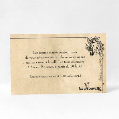 Carte d'invitation Vieux journal vintage LM10-VIN-2