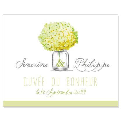 Etiquette à bouteille champêtre Bouquet romantique SM54-FLO-16V