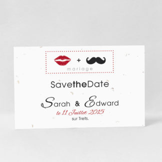 Save the date original Lèvres et moustache DM10-GRA-4