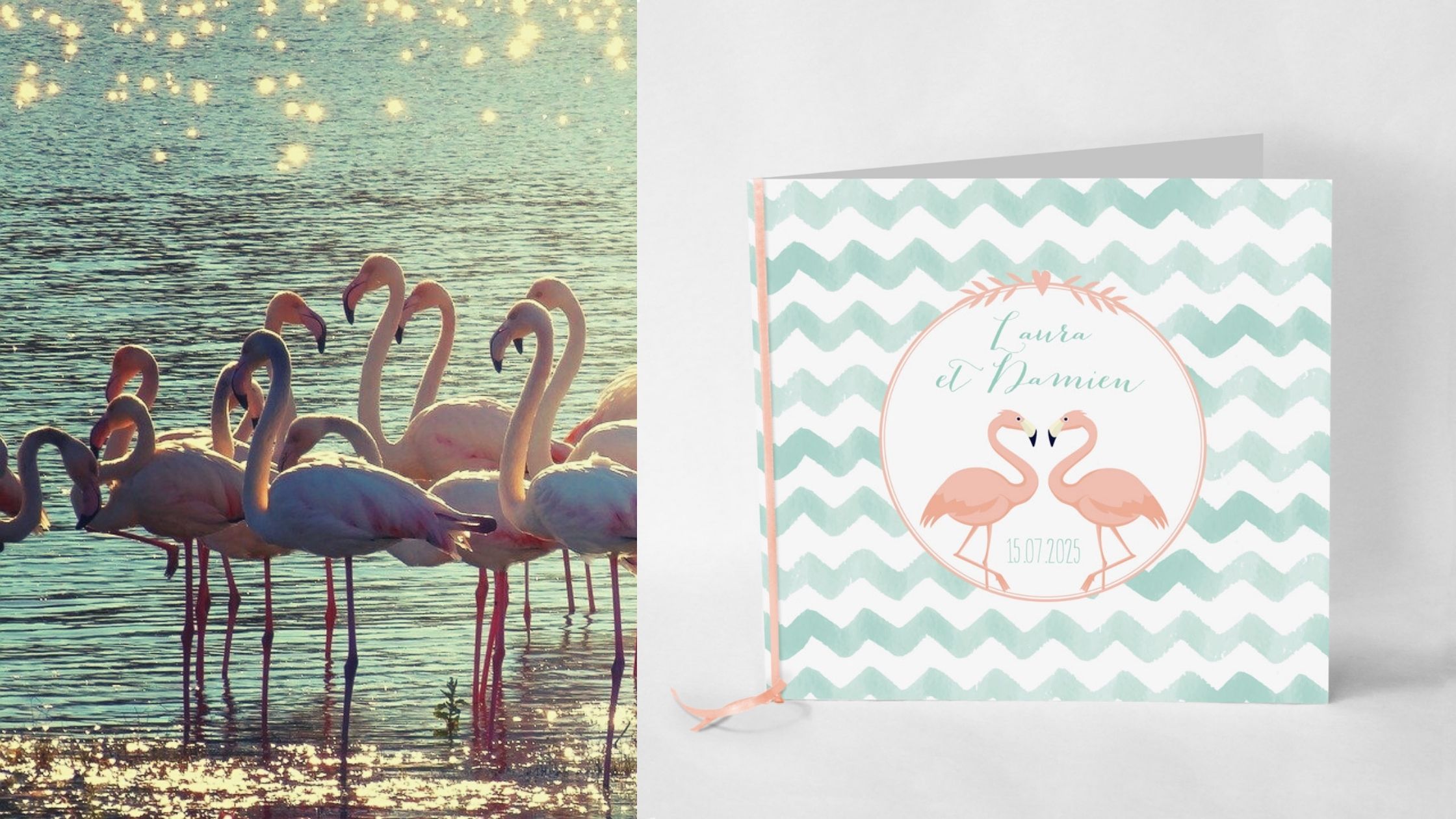 Faire-part mariage Flamants roses - Lovely Flamingos