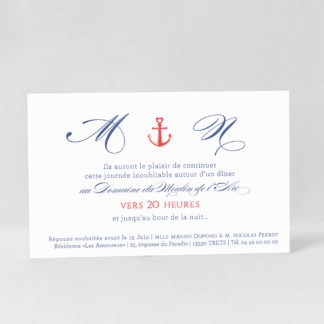 Carton d'invitation original Marinière LM10-GRA-13B