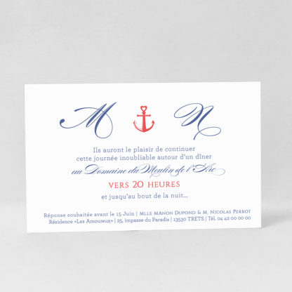 Carton d'invitation original Marinière LM10-GRA-13B