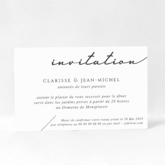 Carton d'invitation chic Alix LM10-TRA-110