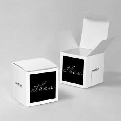 Boîte à dragées Noir et blanc - BN75-GRA-100-1