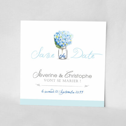 Save the date Bouquet romantique bleu DM11-FLO-16B