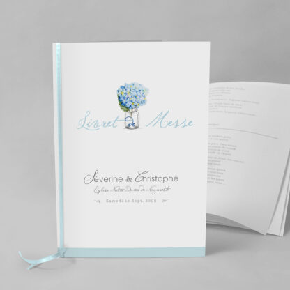Livret de messe Bouquet romantique bleu EM73-FLO-16B