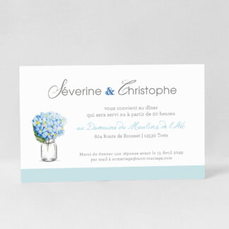 Carte d'invitation Bouquet romantique bleu LM10-FLO-16B