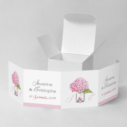 Boîte à dragées Bouquet romantique rose