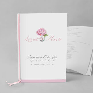 Livret de messe Bouquet romantique rose