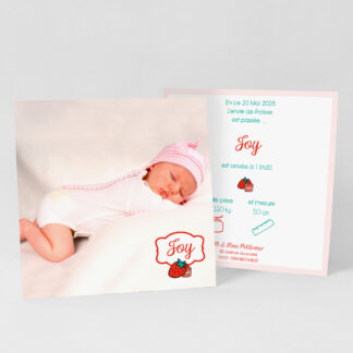 Faire-part naissance carte Envie de fraise