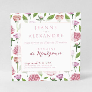 Carte d'invitation champêtre Floralies