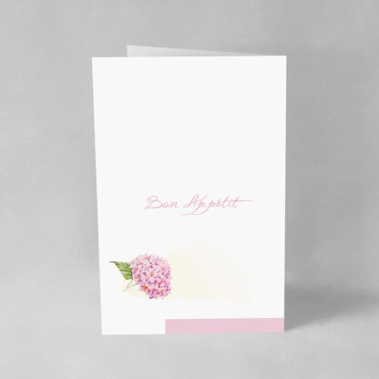 Menu de table Bouquet romantique rose