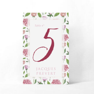 Numéro de table champêtre Floralies