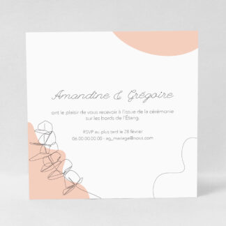 Carton d'invitation design Ligne d'amour