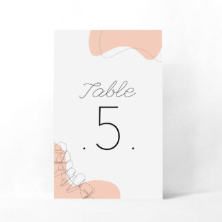 Numéro de table design Ligne d'amour