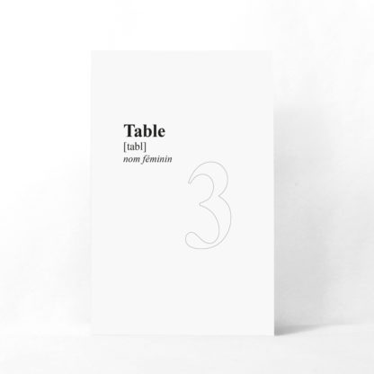 Numéro de table Définition