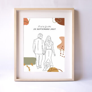 Affiche mariage dessin Elle et Lui