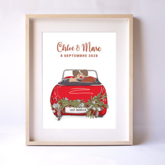 Affiche mariage Just married