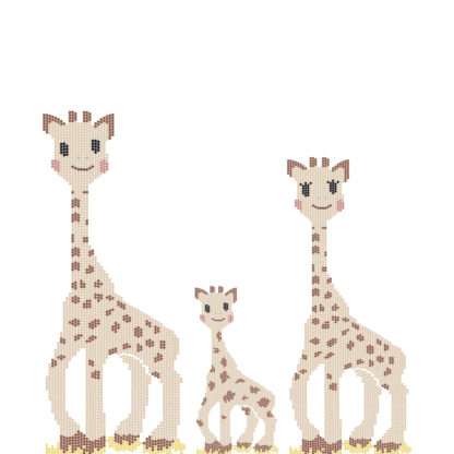 NFT Famille Girafe en pixels avec un garçon