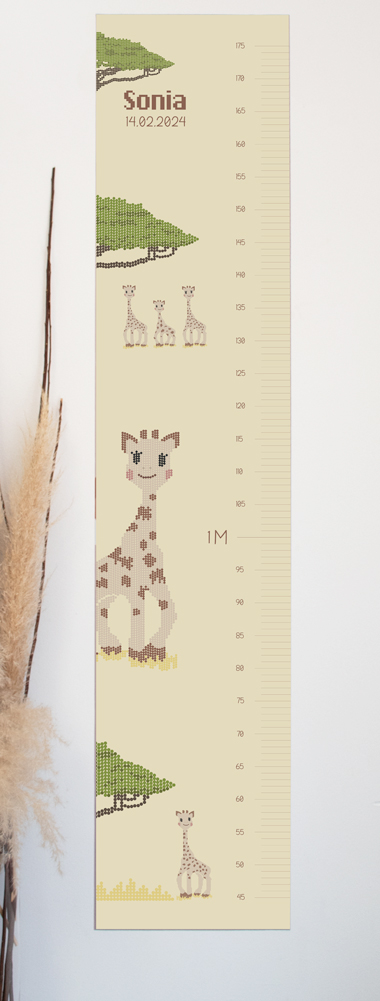 Toise chambre enfant Girafe pixel