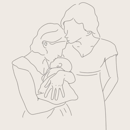 NFT naissance dessin maman et maman