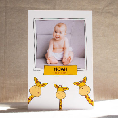 Faire-part naissance carte Girafe