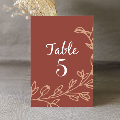 Numéro de table Cépage fleuri