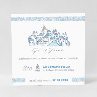 Carton d'invitation Santorin