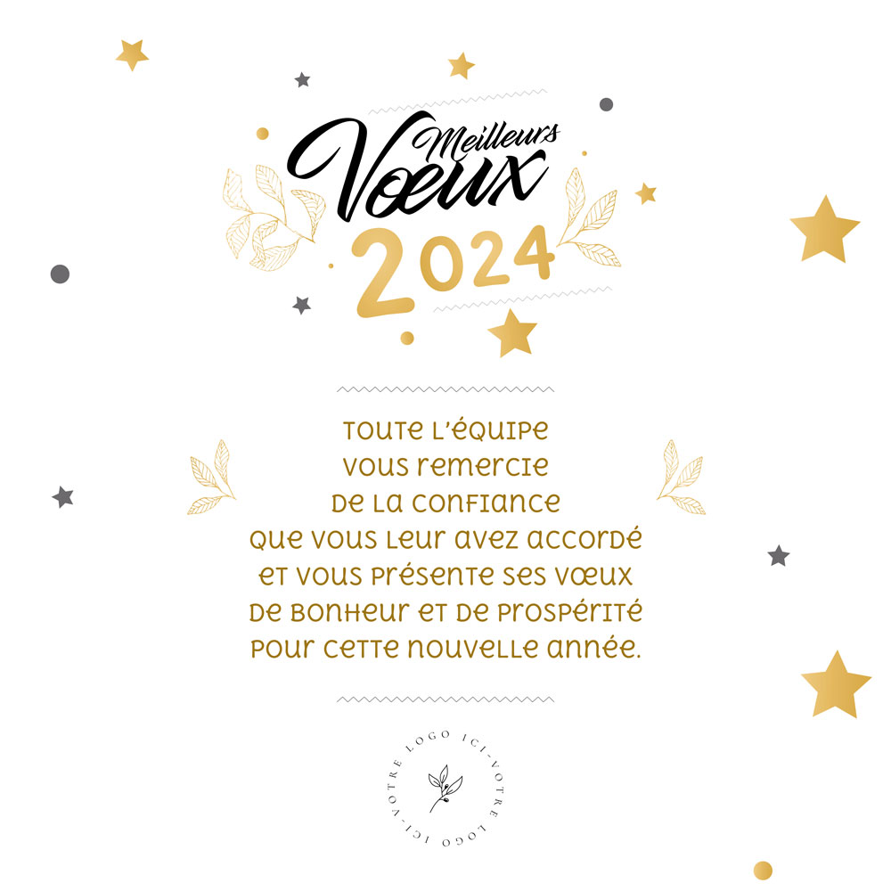 Carte de vœux e-card Etoiles et fleurs - Le faire-part Français.fr
