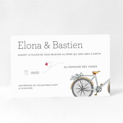 Carton d'invitation Bicyclette