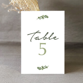 Numéro de table Brin d'olivier