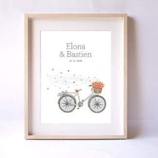 Affiche mariage Bicyclette