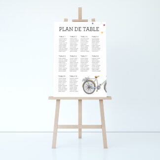 Panneau plan de table Bicyclette