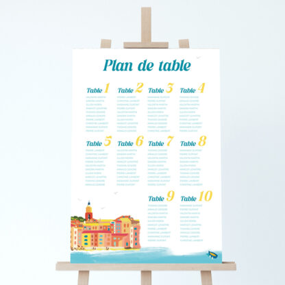 Panneau plan de table Saint-Tropez