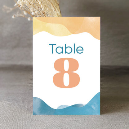 Numéro de table Sunset minimal