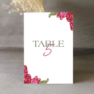 Numéro de table Couronne de roses
