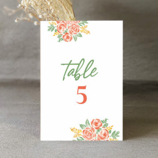 Numéro de table Couronne Fenêtre fleurie