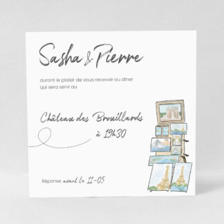 Carton d'invitation Montmartre