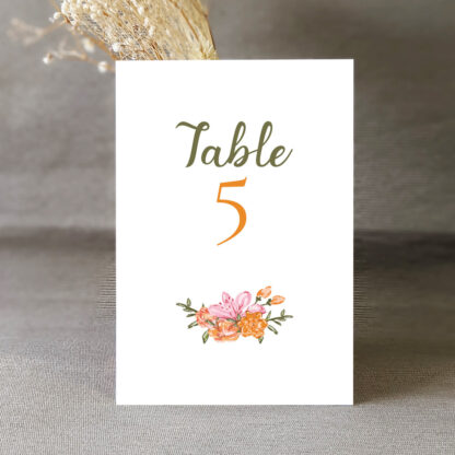Numéro de table Couronne végétale