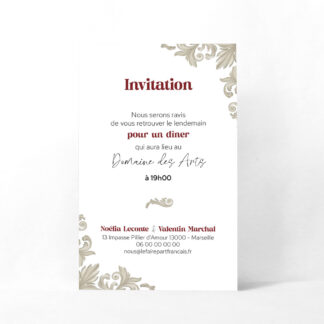 Carton d'invitation Baroque