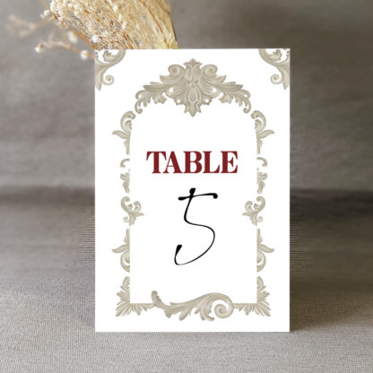 Numéro de table Baroque
