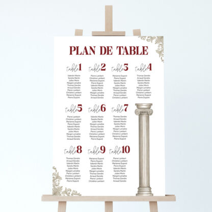 Panneau plan de table Baroque