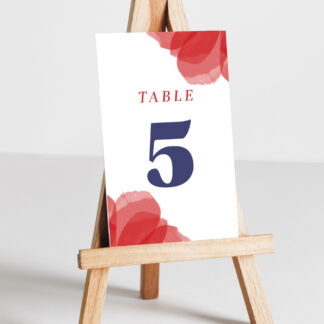Numéro de table Coquelicot