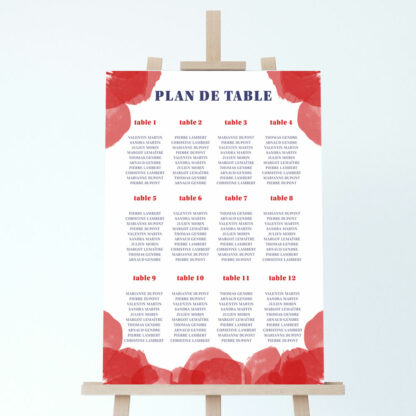 Panneau plan de table Coquelicot